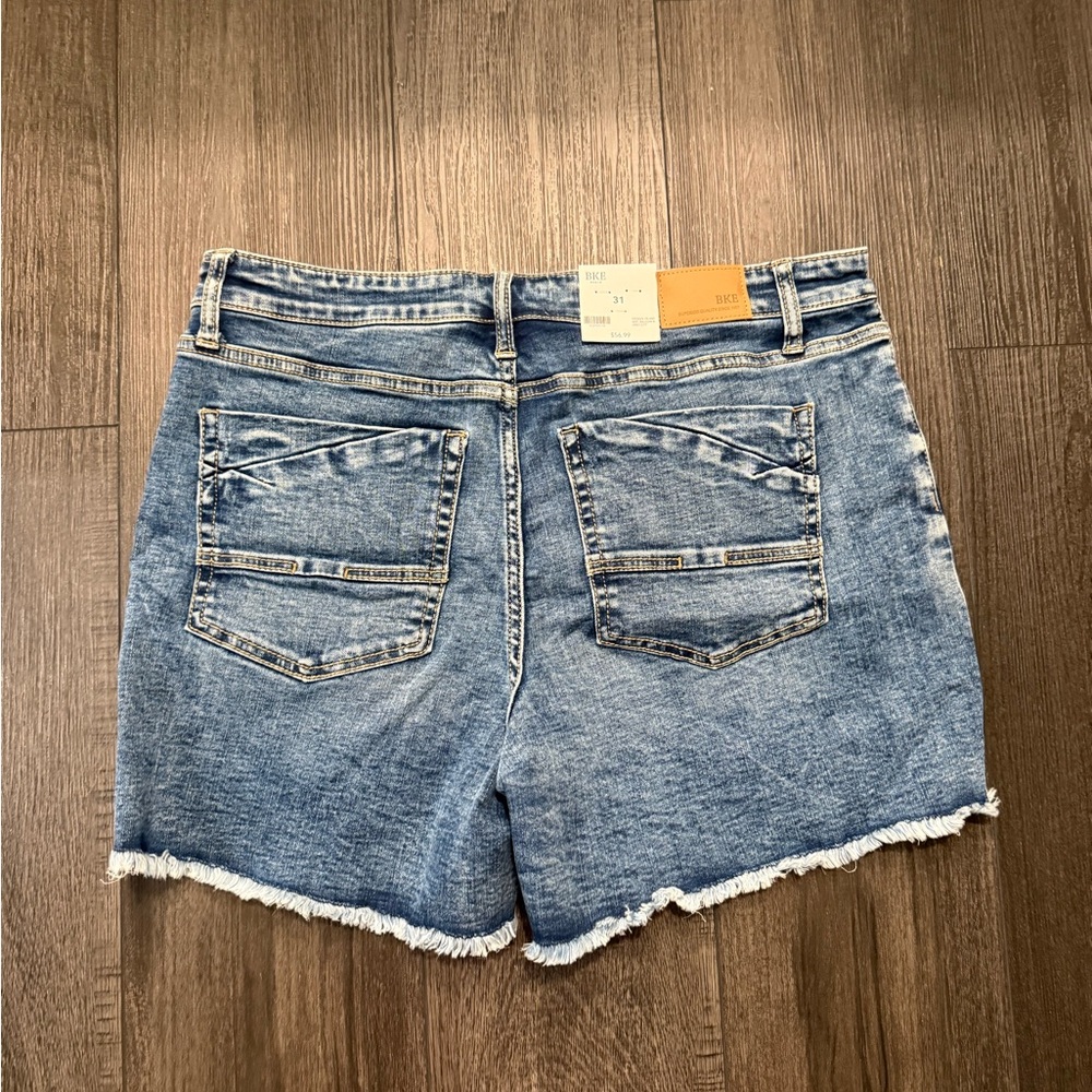 BKE Light Blue Distressed Jean Shorts - Picture 2 of 4